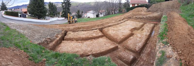 Terrassement en vue de la construction d’une maison ou de tout type de bâtiment dans la région de Vienne au sud de Lyon